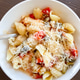 Top view of bowl with shell pasta in tomato sauce and hard cheese Top view of bowl with shell pasta in tomato sauce and hard cheese - PhotoDune Item for Sale