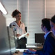 Corporate professionals collaborate on technology project Corporate professionals collaborate on technology project - PhotoDune Item for Sale