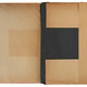 Vintage brown cardboard folder with black papers inside, front view isolated on white Vintage brown cardboard folder with black papers inside, front view isolated on white - PhotoDune Item for Sale