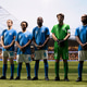 Soccer players with goalkeeper stand in pre-match lineup on pitch Soccer players with goalkeeper stand in pre-match lineup on pitch - PhotoDune Item for Sale
