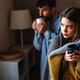A sick couple supports one another through flu symptoms, fatigue and the quiet recovery moments A sick couple supports one another through flu symptoms, fatigue and the quiet recovery moments - PhotoDune Item for Sale