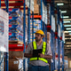 Warehouse worker and factory manager using a digital tablet to check barcodes and inspect stock inve Warehouse worker and factory manager using a digital tablet to check barcodes and inspect stock inve - PhotoDune Item for Sale