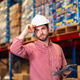 Warehouse worker and factory manager using a digital tablet to check barcodes and inspect stock inve Warehouse worker and factory manager using a digital tablet to check barcodes and inspect stock inve - PhotoDune Item for Sale