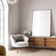 Elegant Living Room Poster Frame Mockup with Natural Light and Minimalist Decoration. 3D rendering Elegant Living Room Poster Frame Mockup with Natural Light and Minimalist Decoration. 3D rendering - PhotoDune Item for Sale