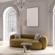 Poster mockup in elegant classic living room interior with yellow sofa, 3d render Poster mockup in elegant classic living room interior with yellow sofa, 3d render - PhotoDune Item for Sale