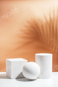 White geometric shapes arranged stylishly on a soft peach background in a minimalist setting 2 E115L27O.jpg?w=350&h=350&cf fit=scale down&mark=https%3A%2F%2Fassets.market storefront.envato static.com%2Fwatermarks%2Fphoto 260724