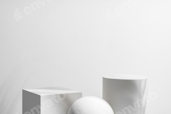 Abstract composition featuring three white geometric shapes in a minimalist interior setting 2 E115OLL6.jpg?w=350&h=350&cf fit=scale down&mark=https%3A%2F%2Fassets.market storefront.envato static.com%2Fwatermarks%2Fphoto 260724