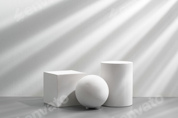 Abstract composition featuring three white geometric shapes in a minimalist interior setting 2 E115OYNF.jpg?w=350&h=350&cf fit=scale down&mark=https%3A%2F%2Fassets.market storefront.envato static.com%2Fwatermarks%2Fphoto 260724