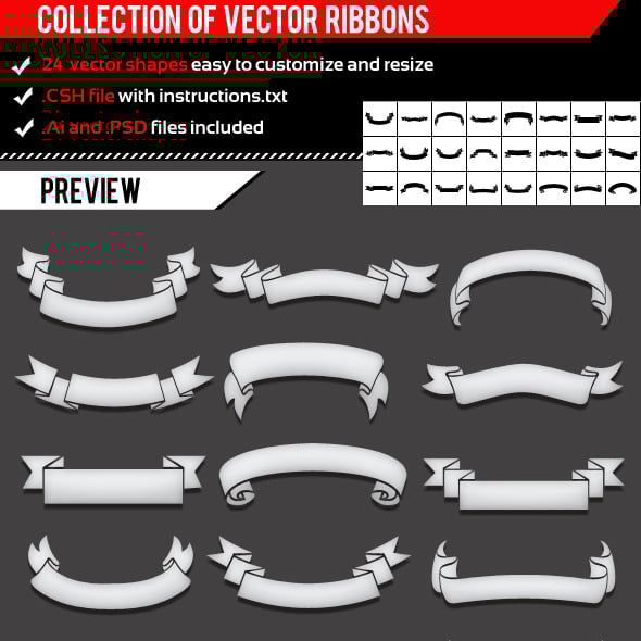 Ribbon Graphics, Designs & Templates | GraphicRiver