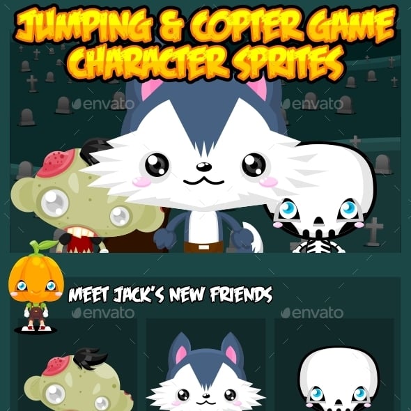 Jump 2D Game Sprites & Sheet Templates from GraphicRiver