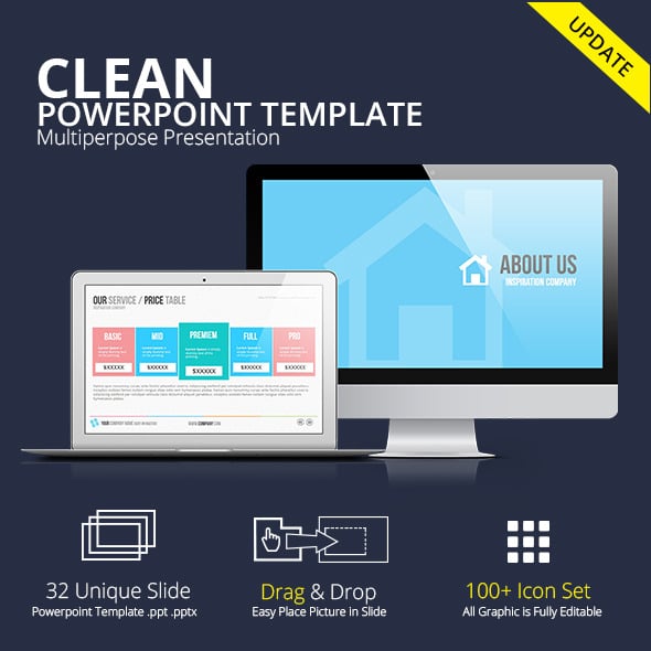 Clean PowerPoint Templates | GraphicRiver