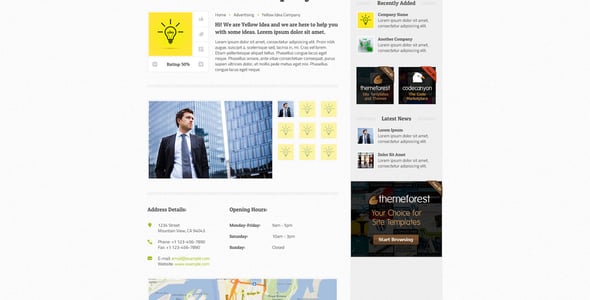 Random HTML Website Templates from ThemeForest