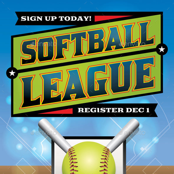 Softball Graphics, Designs & Templates | GraphicRiver