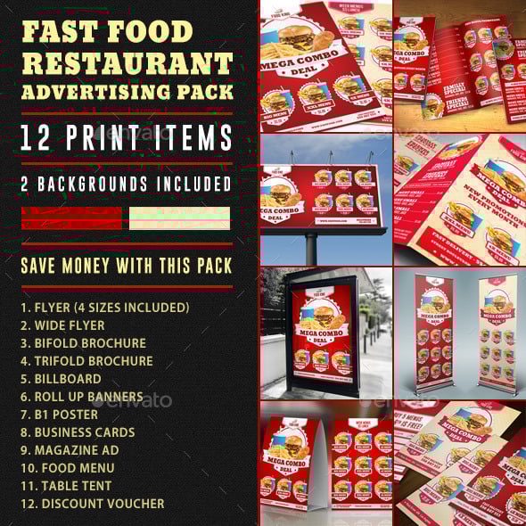 Fast Food Print Ads Free PSD | Fast Food Restaurant Print Template