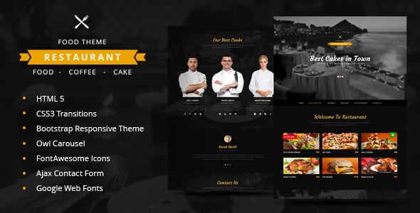 One Page Restaurant Website Templates | ThemeForest