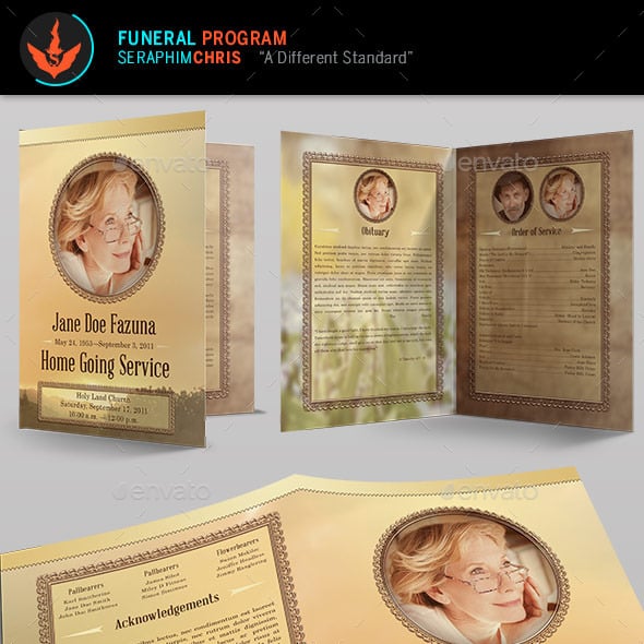 Vintage Program Templates 8 Page Vintage Floral Funeral Program