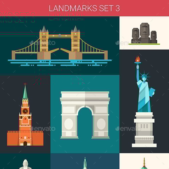 Landmarks Graphics, Designs & Templates | GraphicRiver
