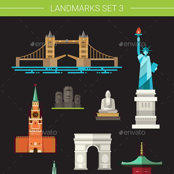 Landmarks Graphics, Designs & Templates | GraphicRiver