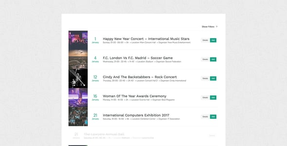 Events Schedule - WordPress Events Calendar Plugin preview 4