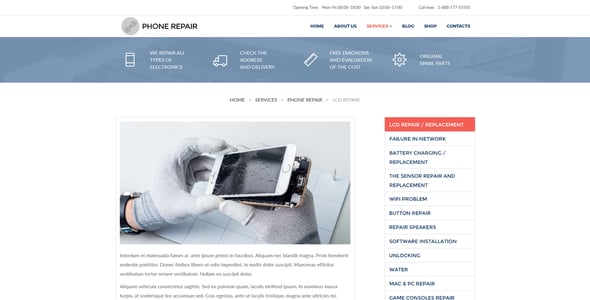Phone Repair Website Templates | ThemeForest