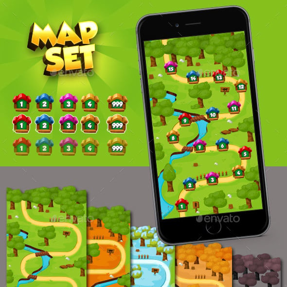 Maps 2D Game Assets from GraphicRiver