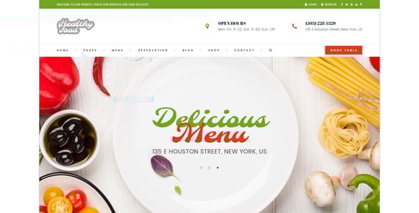 Healthy Food Website Templates | ThemeForest