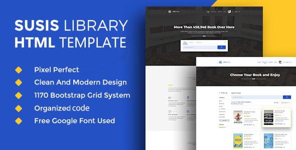 Book Library Website Templates | ThemeForest
