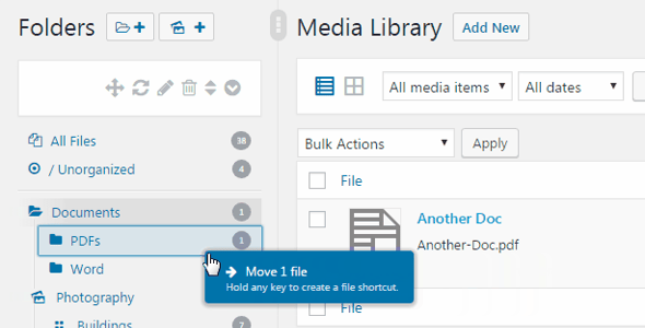 Real Media Library: Media Library Folder & File Manager for Media Management in WordPress preview 4