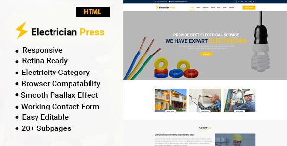 Electrician Website Templates | ThemeForest