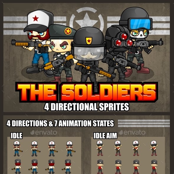 Soldier 2D Game Assets from GraphicRiver