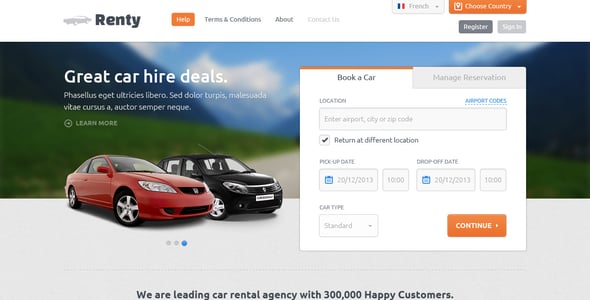 Car Rental Website Templates | ThemeForest