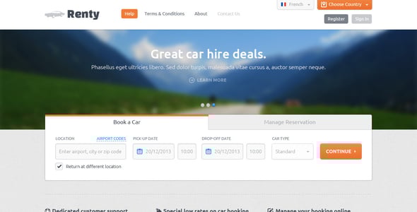 Car Rental Website Templates | ThemeForest