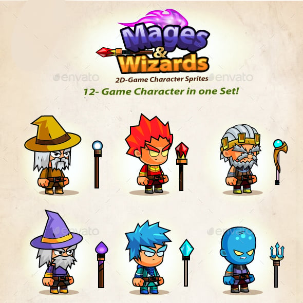 Rpg Game Sprites & Sheet Templates | GraphicRiver