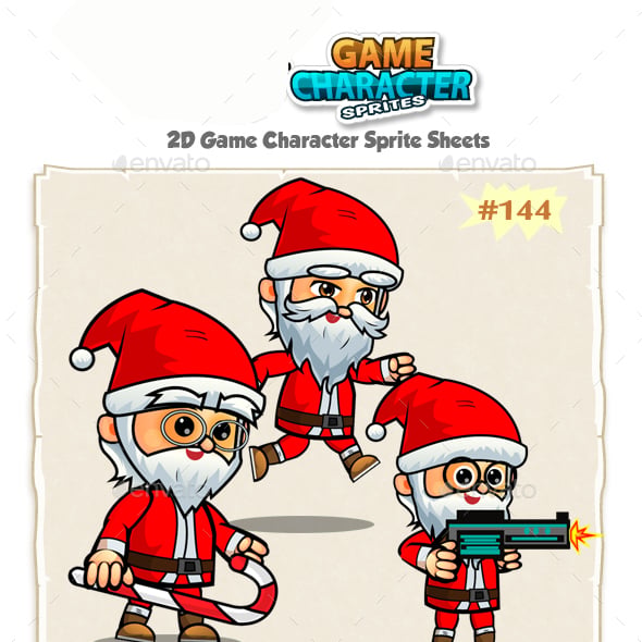 Santa Game Sprites & Sheet Templates | GraphicRiver