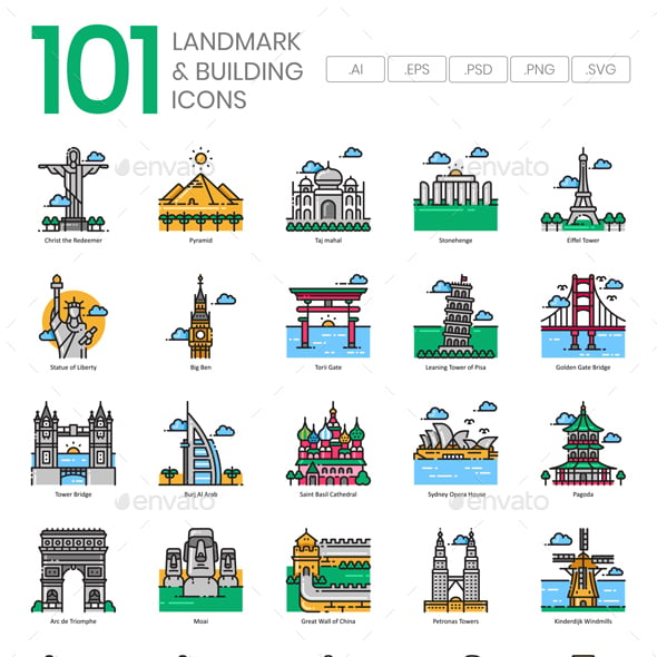 Landmarks Graphics, Designs & Templates | GraphicRiver