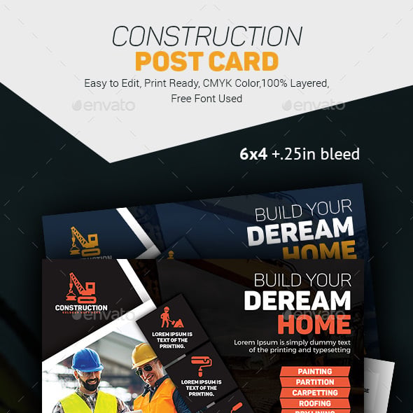 Construction Card Designs & Invite Templates | GraphicRiver