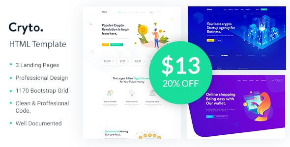 Cryptocurrency Landing Page Website Templates | ThemeForest
