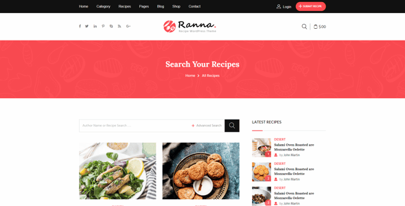 Recipe Website Templates | ThemeForest