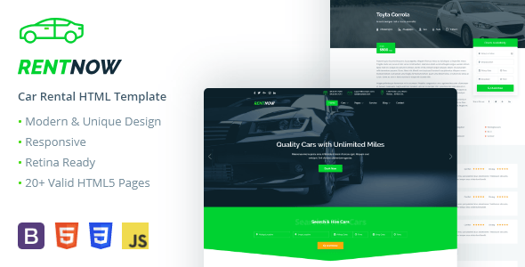 Car Rental Website Templates | ThemeForest