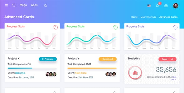 Dashboard Card HTML Admin Website Templates | ThemeForest