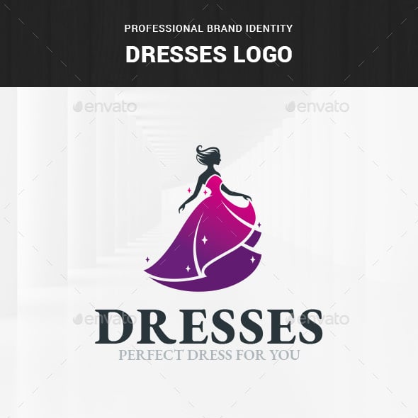 dress design logo Little Blue Dress Logo Design