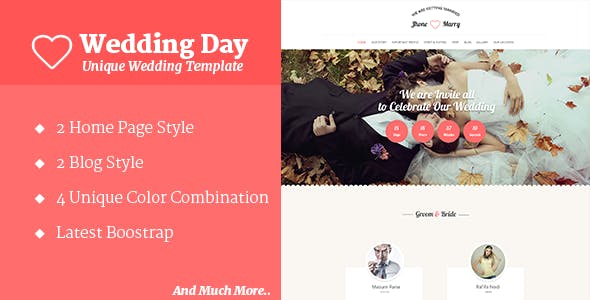HTML Wedding Website Templates from ThemeForest