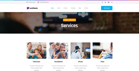 Telecom Website Templates | ThemeForest