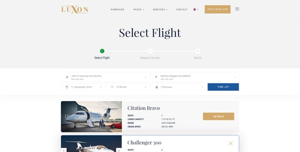 Private Jet Website Templates | ThemeForest