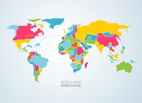 Continents-of-the-world Graphics, Designs & Templates