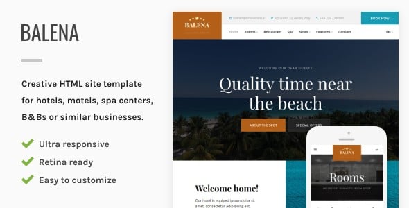 Hotel HTML Website Templates | ThemeForest