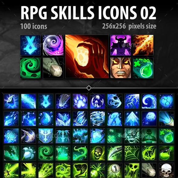 Skill Icon Game Assets from GraphicRiver