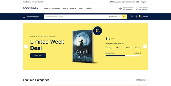 Bookshop Website Templates | ThemeForest