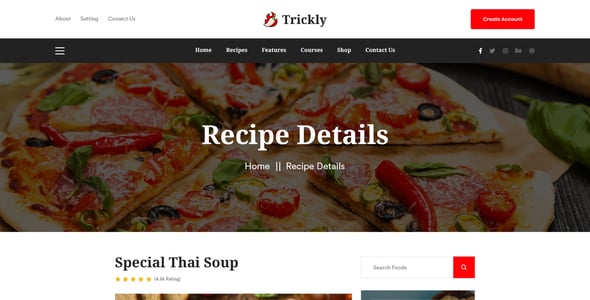 Food Recipes Website Templates | ThemeForest