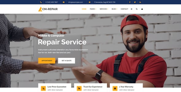 Mobile Repair Website Templates | ThemeForest